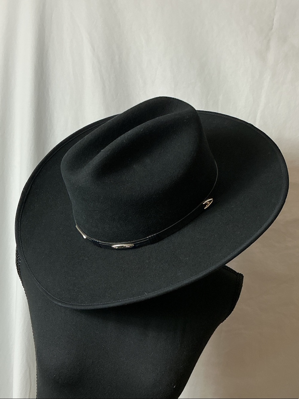 Scala Black Wool Felt Cowboy Hat